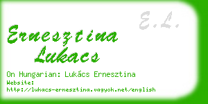 ernesztina lukacs business card