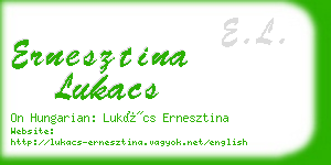 ernesztina lukacs business card